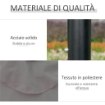 OMBRELLONE DA GIARDINO INCLINABILE Ï265 CM CON 32 LUCI LED SOLARI E MANOVELLA, GRIGIO