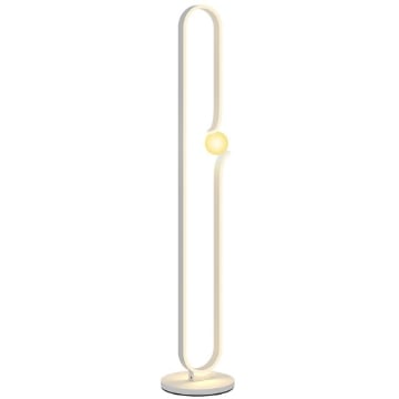 LAMPADA DA TERRA A LED A FORMA DI NOTA MUSICALE CON LUMINOSITÓ REGOLABILE E PEDALE, 28X28X145 CM, BIANCO