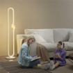 LAMPADA DA TERRA A LED A FORMA DI NOTA MUSICALE CON LUMINOSITÓ REGOLABILE E PEDALE, 28X28X145 CM, BIANCO