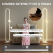LAMPADA DA TERRA A LED A FORMA DI NOTA MUSICALE CON LUMINOSITÓ REGOLABILE E PEDALE, 28X28X145 CM, BIANCO