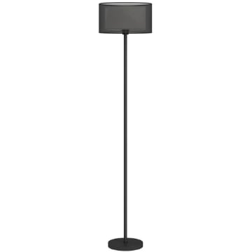 LAMPADA DA TERRA MODERNA CON DOPPIO PARALUME E INTERRUTTORE A PEDALE, Ï33 X 152.5 CM, NERO