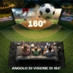 TELO PER PROIETTORE 100" 16:9 HD 4K/8K, ANGOLO DI VISIONE 160¦, DOPPIA FACCIATA E TREPPIEDI PIEGHEVOLI, BIANCO