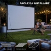 TELO PER PROIETTORE 120" 16:9 HD 4K/8K, ANGOLO DI VISIONE 160¦, DOPPIA FACCIATA E TREPPIEDI PIEGHEVOLI, BIANCO