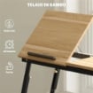 SUPPORTO MONITOR INCLINABILE E REGOLABILE CON CASSETTO LATERALE IN LEGNO 86X33X22.5-32 CM ROVERE E NERO