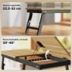 SUPPORTO MONITOR INCLINABILE E REGOLABILE CON CASSETTO LATERALE IN LEGNO 86X33X22.5-32 CM ROVERE E NERO