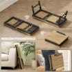 SUPPORTO MONITOR INCLINABILE E REGOLABILE CON CASSETTO LATERALE IN LEGNO 86X33X22.5-32 CM ROVERE E NERO
