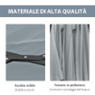 OMBRELLONE DA GIARDINO DOPPIO 4.5M CON 48 LUCI LED E MANOVELLA, GRIGIO CHIARO