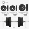 SET MANUBRI PALESTRA DA 25 KG TOTALI CON 12 DISCHI PESI E 2 BARRE DA 2 KG, NERO