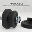 SET MANUBRI PALESTRA DA 25 KG TOTALI CON 12 DISCHI PESI E 2 BARRE DA 2 KG, NERO