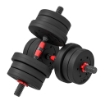 SET 2 MANUBRI ANTISCIVOLO CON 12 DISCHI PESI DA 20 KG TOTALI E CONNETTORE, IN ACCIAIO, HDPE E SABBIA, NERO