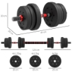 SET 2 MANUBRI ANTISCIVOLO CON 12 DISCHI PESI DA 20 KG TOTALI E CONNETTORE, IN ACCIAIO, HDPE E SABBIA, NERO