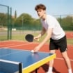 SET 4 RACCHETTE DA PING PONG E 8 PALLINE CON CUSTODIA PER TRASPORTO, ROSSO E NERO
