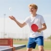 SET 4 RACCHETTE DA PING PONG E 8 PALLINE CON CUSTODIA PER TRASPORTO, ROSSO E NERO