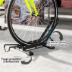 RASTRELLIERA PER BICI REGOLABILE CON TUBO DI SUPPORTO, IN ACCIAIO E PLASTICA, 75X41X71-81 CM, NERO