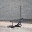 RASTRELLIERA PER BICI REGOLABILE CON TUBO DI SUPPORTO, IN ACCIAIO E PLASTICA, 75X41X71-81 CM, NERO