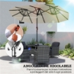 OMBRELLONE DOPPIO CON LUCI LED E MANOVELLA, IN POLIESTERE E ACCIAIO, 2.92X1.5X2.2 M, BEIGE
