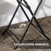 TAVOLO DA GIARDINO ROTONDO E PIEGHEVOLE IN ACCIAIO E HDPE, 60X73 CM, GRIGIO SCURO