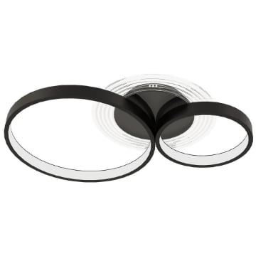 PLAFONIERA LED MODERNA A 3 ANELLI CON TEMPERATURA COLORE REGOLABILE, POTENZA 40W, NERO