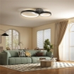 PLAFONIERA LED MODERNA A 3 ANELLI CON TEMPERATURA COLORE REGOLABILE, POTENZA 40W, NERO
