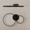 PLAFONIERA LED MODERNA A 3 ANELLI CON TEMPERATURA COLORE REGOLABILE, POTENZA 40W, NERO