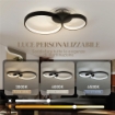 PLAFONIERA LED MODERNA A 3 ANELLI CON TEMPERATURA COLORE REGOLABILE, POTENZA 40W, NERO