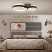 PLAFONIERA LED MODERNA A 3 ANELLI CON TEMPERATURA COLORE REGOLABILE, POTENZA 40W, NERO