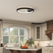 PLAFONIERA LED MODERNA A 2 ANELLI CON TEMPERATURA COLORE REGOLABILE, POTENZA 30W, NERO