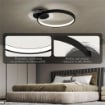 PLAFONIERA LED MODERNA A 2 ANELLI CON TEMPERATURA COLORE REGOLABILE, POTENZA 30W, NERO
