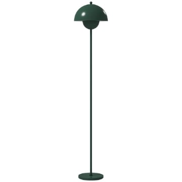 LAMPADA DA TERRA CON PARALUME SEMICIRCOLARE E INTERRUTTORE A PEDALE, IN ACCIAIO, Ï30X155 CM, VERDE