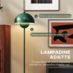 LAMPADA DA TERRA CON PARALUME SEMICIRCOLARE E INTERRUTTORE A PEDALE, IN ACCIAIO, Ï30X155 CM, VERDE