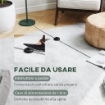 LAMPADA DA TERRA CON PARALUME SEMICIRCOLARE E INTERRUTTORE A PEDALE, IN ACCIAIO, Ï30X155 CM, VERDE