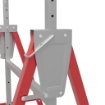 SET 2 CAVALLETTI DA LAVORO TELESCOPICI 80-130 CM PIEGHEVOLI, IN ACCIAIO Q195, 68X58X80 CM, ROSSO E ARGENTO