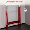 SET 2 CAVALLETTI DA LAVORO TELESCOPICI 80-130 CM PIEGHEVOLI, IN ACCIAIO Q195, 68X58X80 CM, ROSSO E ARGENTO