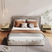 SET DI 2 COMODINI SOSPESI MODERNI CON CASSETTO E VANO APERTO, 37X32X21 CM, LEGNO NATURALE