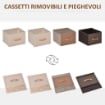 CASSETTIERA 4 CASSETTI PIEGHEVOLI IN TESSUTO E STRUTTURA IN LEGNO E METALLO, 31X29X99 CM, MULTICOLORE