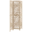 PARAVENTO DA INTERNO A 3 PANNELLI PIEGHEVOLE E SEPARABILE IN LEGNO, DESIGN A FOGLIE, 120X170 CM, COLORE LEGNO
