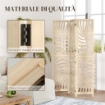 PARAVENTO DA INTERNO A 3 PANNELLI PIEGHEVOLE E SEPARABILE IN LEGNO, DESIGN A FOGLIE, 120X170 CM, COLORE LEGNO