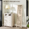 PARAVENTO DA INTERNO A 3 PANNELLI PIEGHEVOLE E SEPARABILE IN LEGNO, DESIGN A FOGLIE, 120X170 CM, COLORE LEGNO