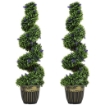 SET 2 PIANTE FINTE BOSSO A SPIRALE ANTI-UV CON LAVANDA 115CM VERDE E BLU