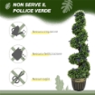 SET 2 PIANTE FINTE BOSSO A SPIRALE ANTI-UV CON LAVANDA 115CM VERDE E BLU