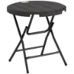 TAVOLO DA GIARDINO ROTONDO PIEGHEVOLE PER 4 PERSONE IN ALLUMINIO E PLASTICA HDPE, 80X73 CM, GRIGIO