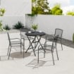 TAVOLO DA GIARDINO ROTONDO PIEGHEVOLE PER 4 PERSONE IN ALLUMINIO E PLASTICA HDPE, 80X73 CM, GRIGIO