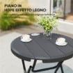 TAVOLO DA GIARDINO ROTONDO PIEGHEVOLE PER 4 PERSONE IN ALLUMINIO E PLASTICA HDPE, 80X73 CM, GRIGIO
