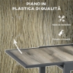 TAVOLO DA GIARDINO ALLUNGABILE PER 6 PERSONE IN PLASTICA E ALLUMINIO, 80/160X80X75 CM, BEIGE
