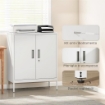ARMADIETTO DA UFFICIO IN ACCIAIO A 2 RIPIANI REGOLABILI CON SERRATURA E 2 CHIAVI, 80X40X100 CM, BIANCO