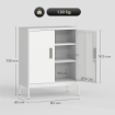 ARMADIETTO DA UFFICIO IN ACCIAIO A 2 RIPIANI REGOLABILI CON SERRATURA E 2 CHIAVI, 80X40X100 CM, BIANCO