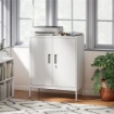 ARMADIETTO DA UFFICIO IN ACCIAIO A 2 RIPIANI REGOLABILI CON SERRATURA E 2 CHIAVI, 80X40X100 CM, BIANCO