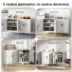ARMADIETTO DA UFFICIO IN ACCIAIO A 2 RIPIANI REGOLABILI CON SERRATURA E 2 CHIAVI, 80X40X100 CM, BIANCO