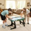TAVOLO DA GIOCO 6 IN 1 CON CALCIO BALILLA, BILIARDO, AIR HOCKEY, PING PONG, ANELLI E HOCKEY SU PRATO, 118X104X71 CM