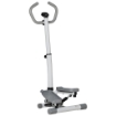 STEPPER CON MONITOR LCD, MANUBRIO REGOLABILE ED ELASTICI, IN ACCIAIO E ABS, BIANCO E GRIGIO